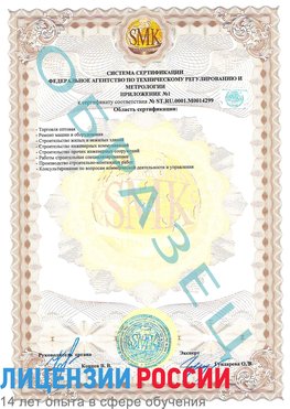 Образец сертификата соответствия (приложение) Дзержинский Сертификат ISO 14001